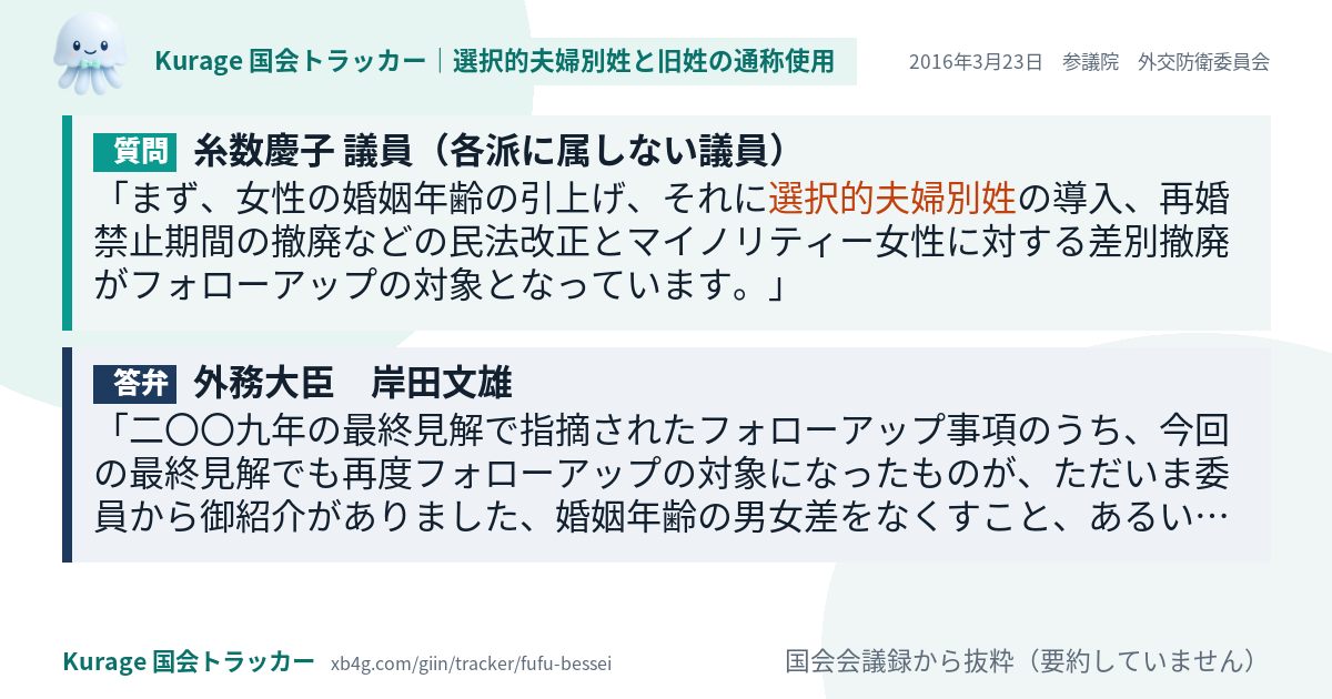 質問と答弁のカード