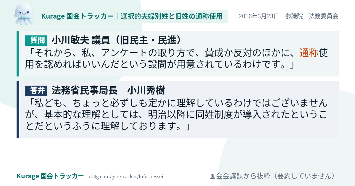 質問と答弁のカード