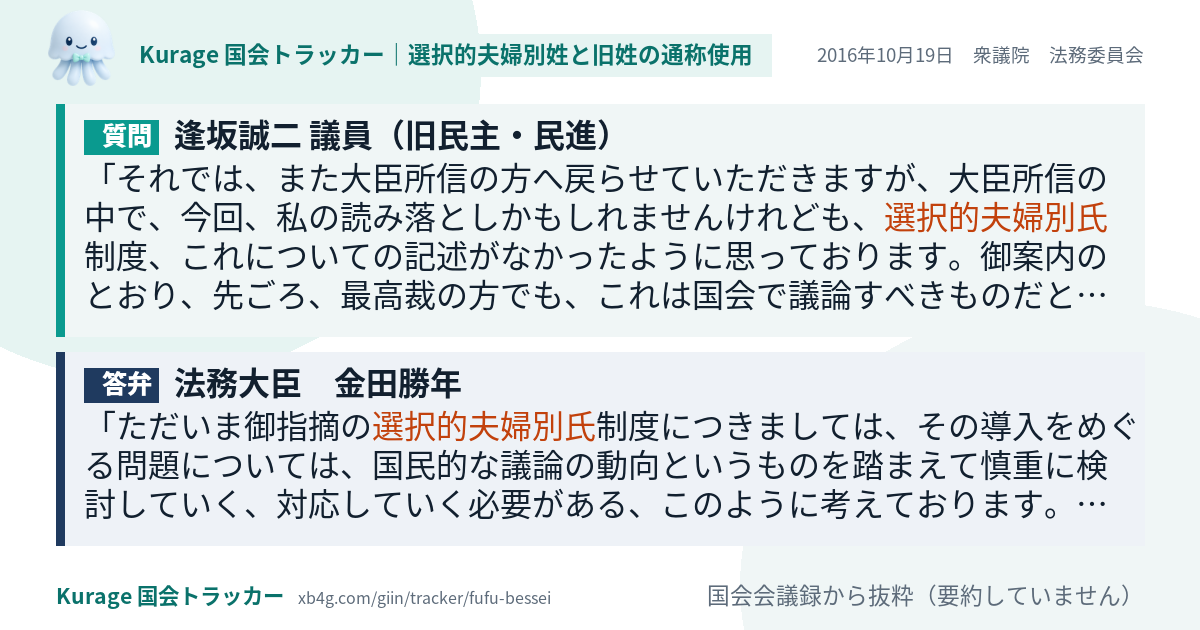 質問と答弁のカード