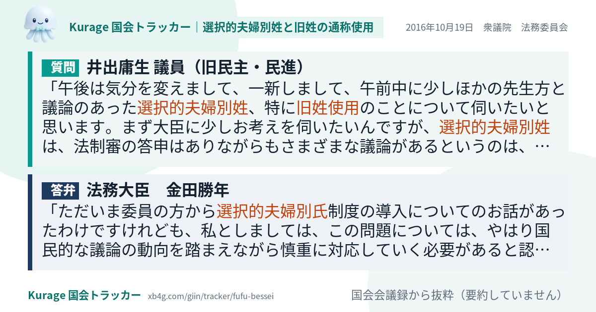 質問と答弁のカード