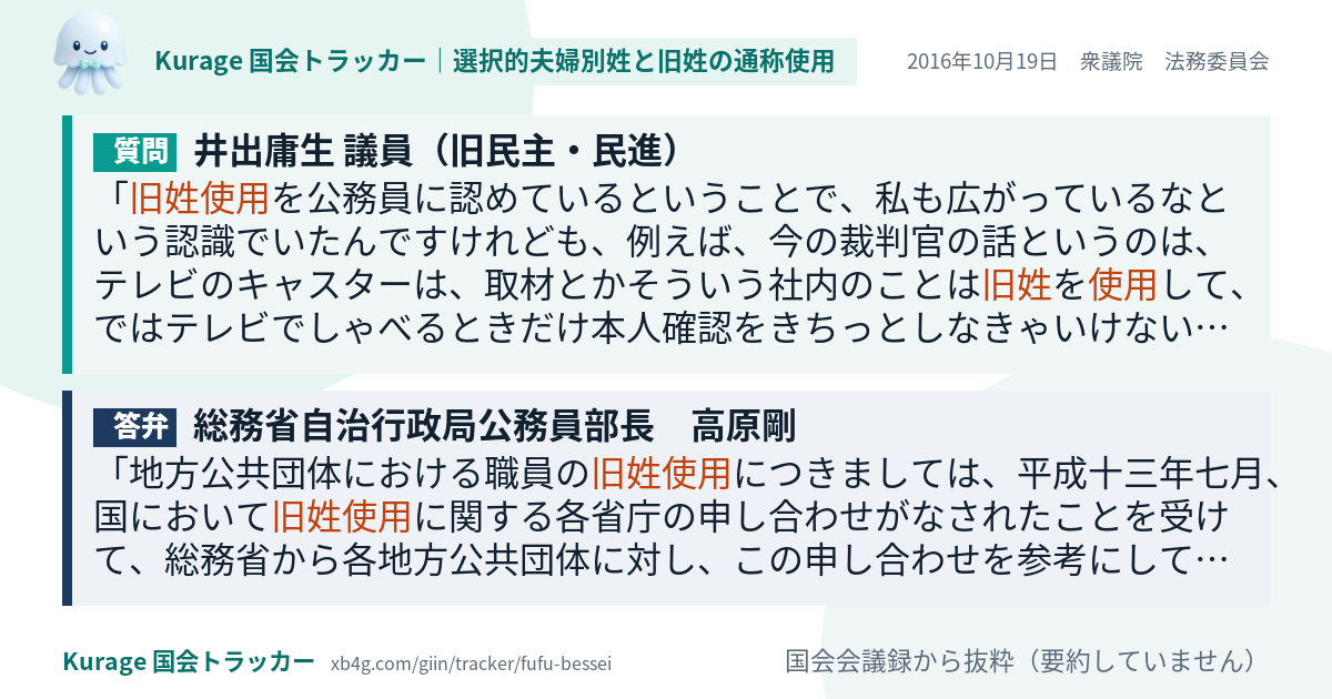 質問と答弁のカード