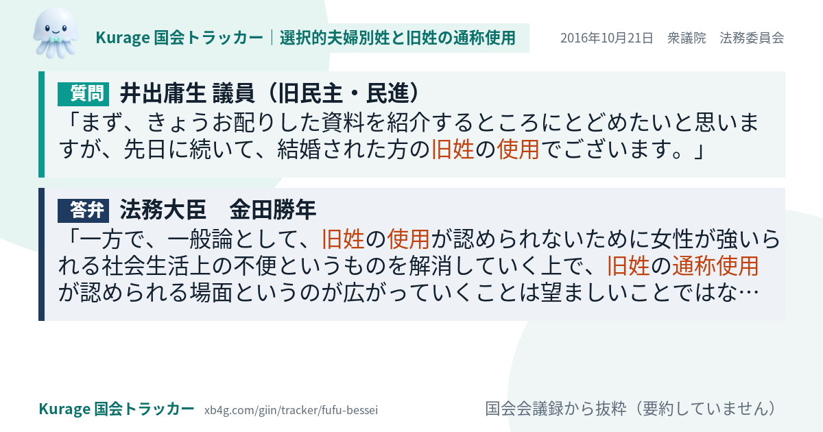 質問と答弁のカード