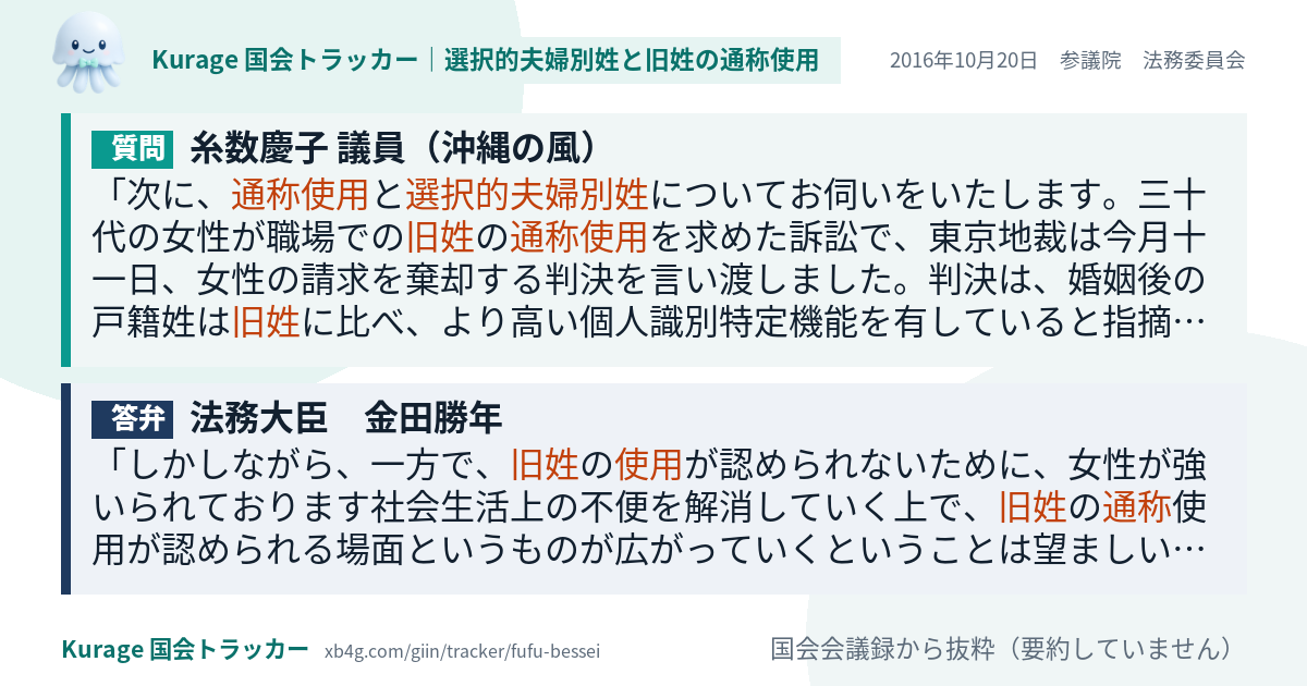質問と答弁のカード