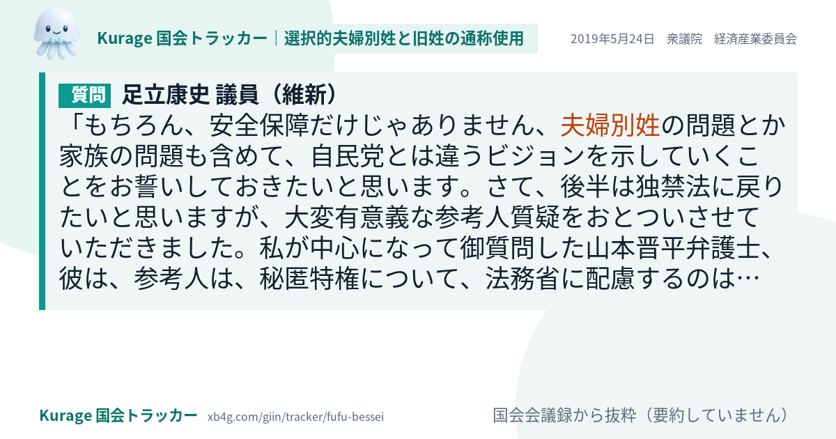 質問と答弁のカード