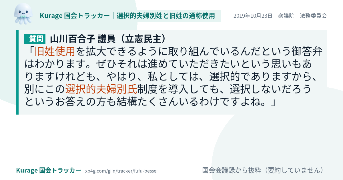 質問と答弁のカード