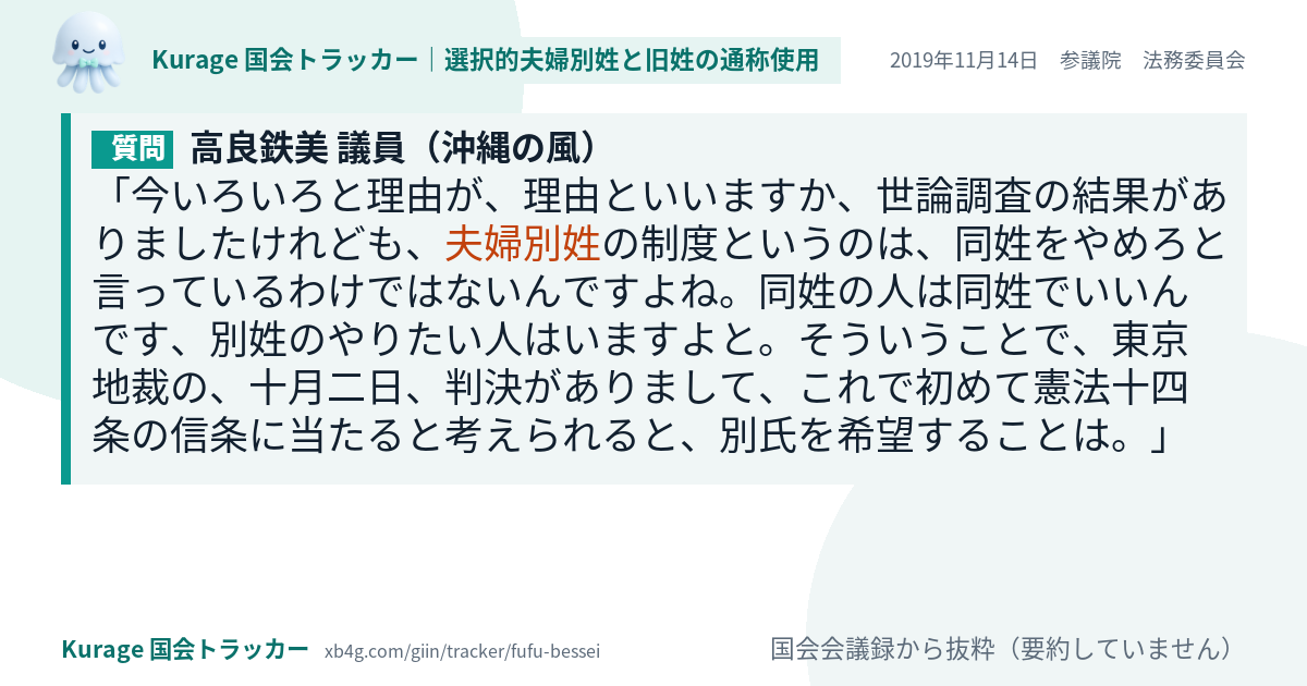質問と答弁のカード