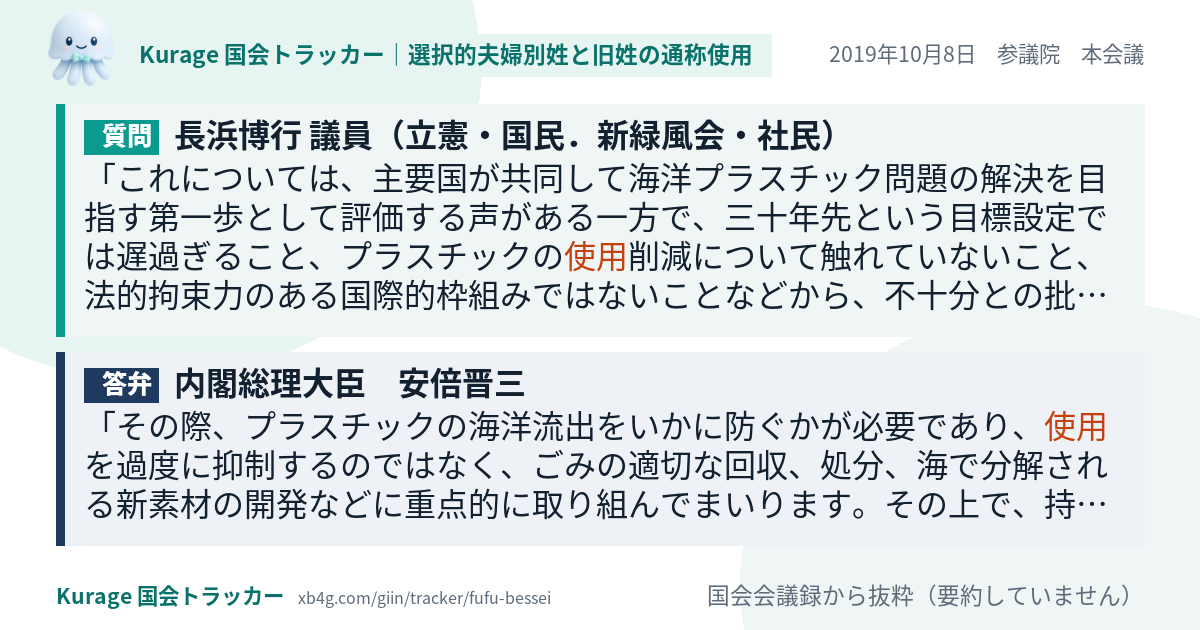 質問と答弁のカード