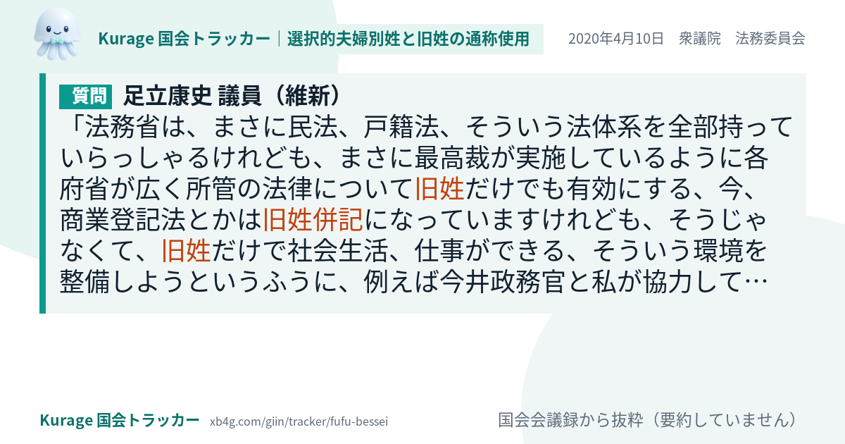 質問と答弁のカード
