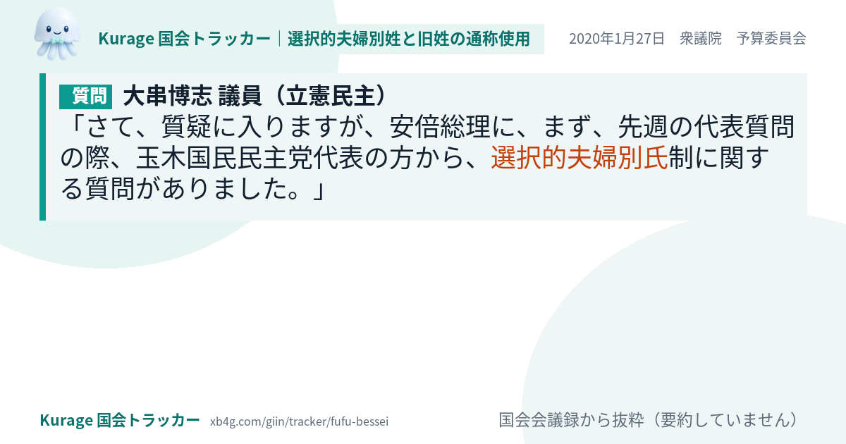 質問と答弁のカード
