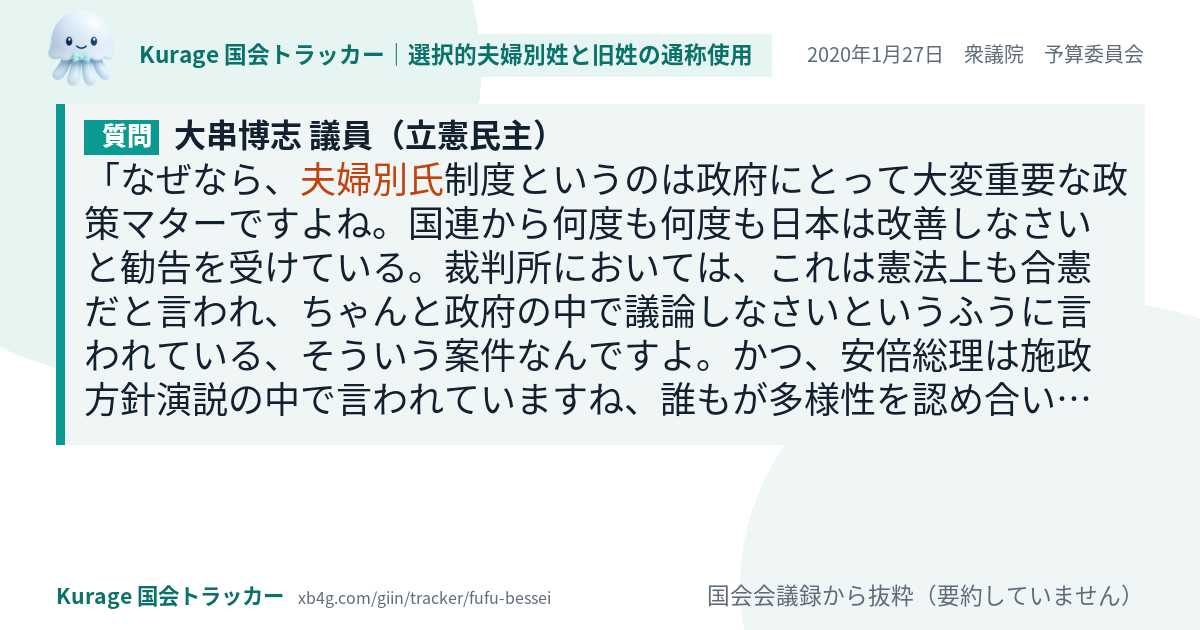 質問と答弁のカード