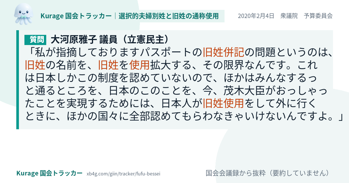 質問と答弁のカード