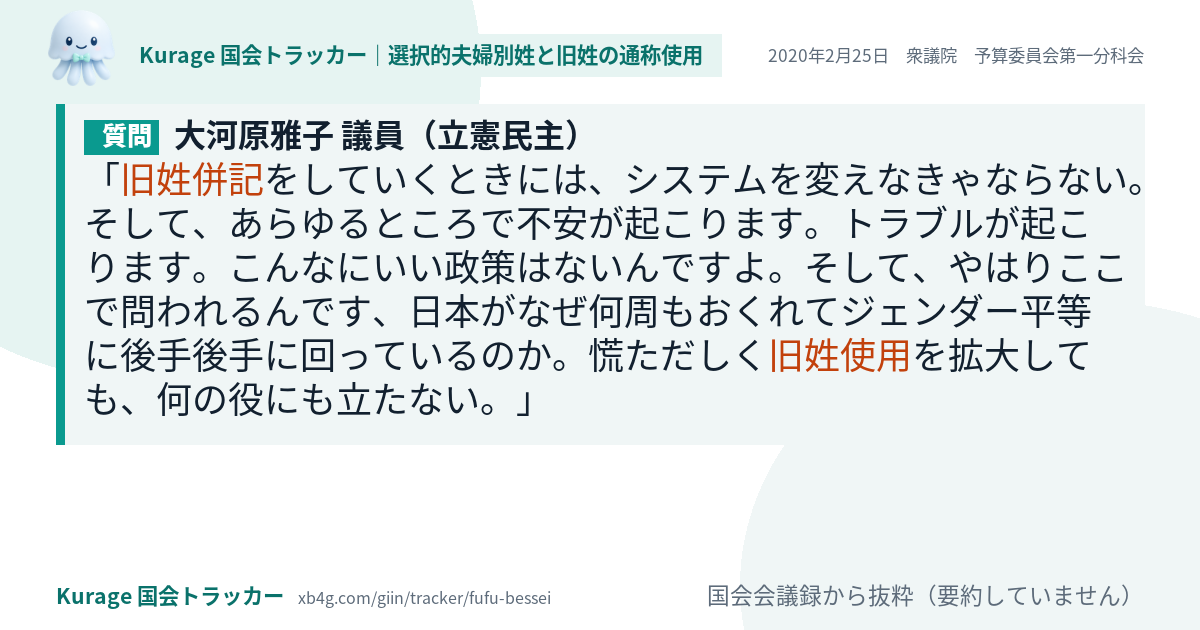質問と答弁のカード