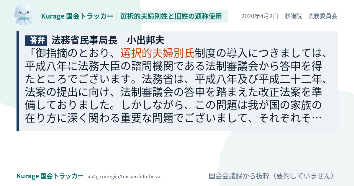 質問と答弁のカード