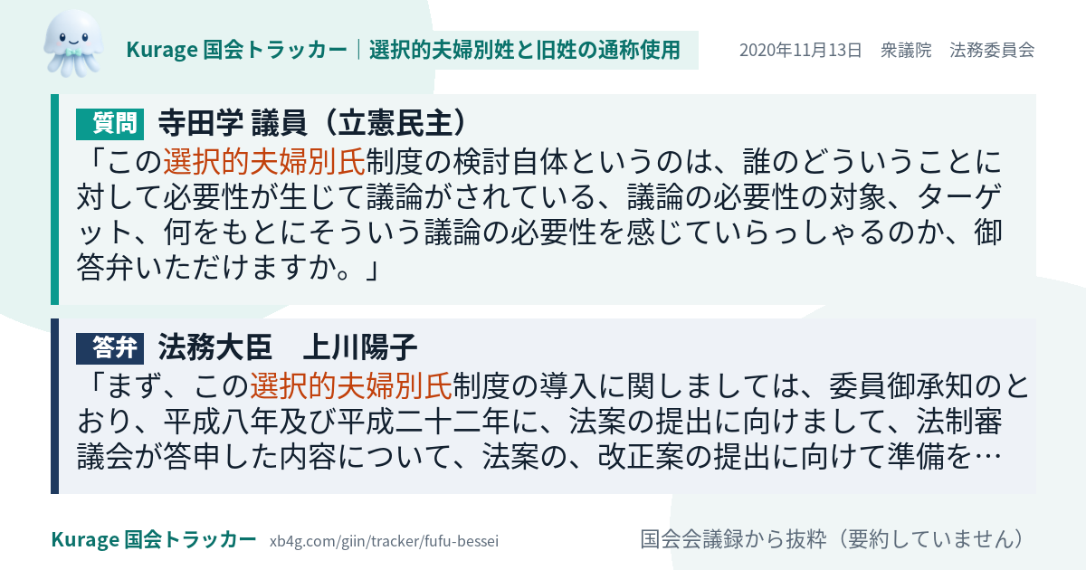 質問と答弁のカード
