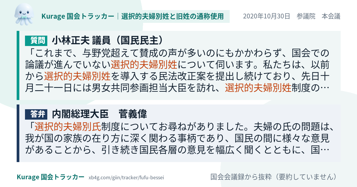 質問と答弁のカード