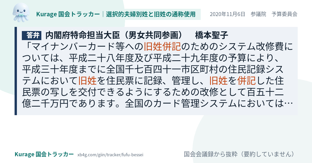 質問と答弁のカード