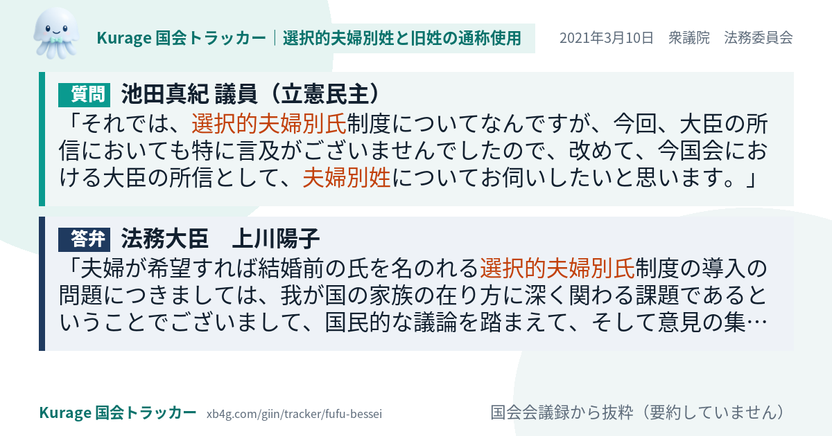 質問と答弁のカード