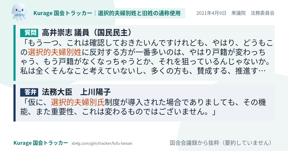 質問と答弁のカード