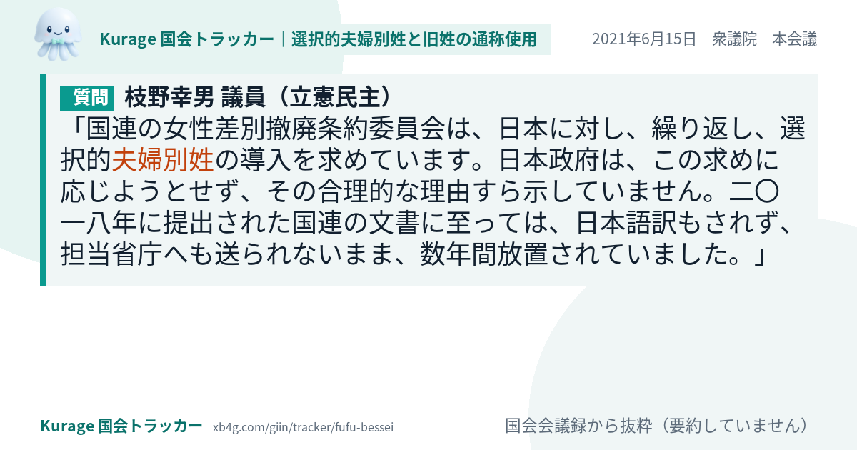 質問と答弁のカード