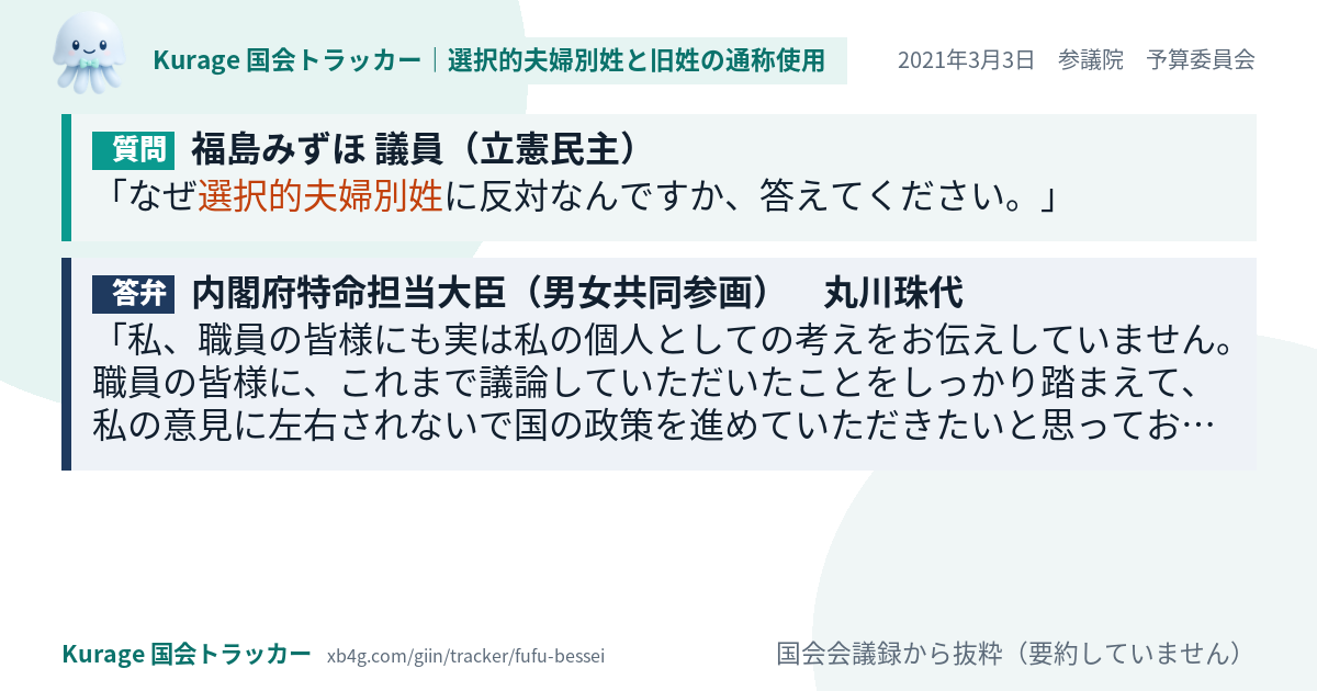 質問と答弁のカード