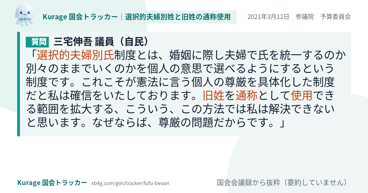 質問と答弁のカード