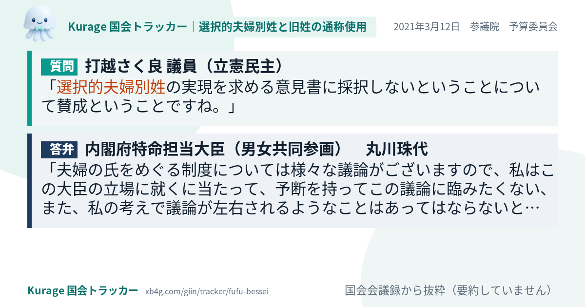 質問と答弁のカード