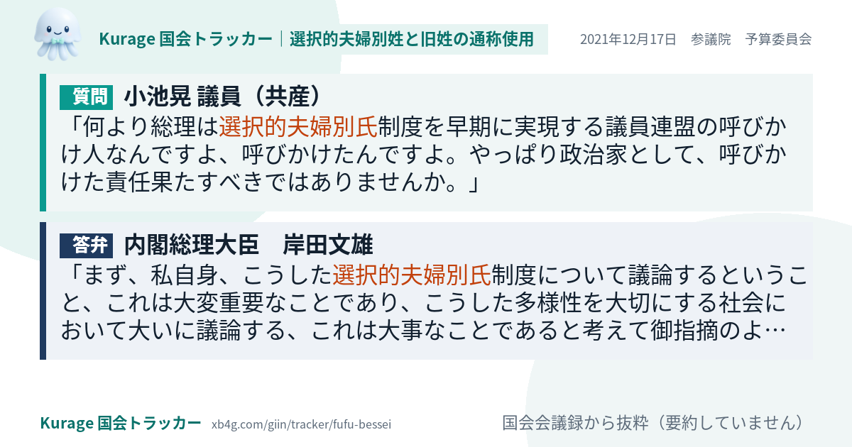 質問と答弁のカード