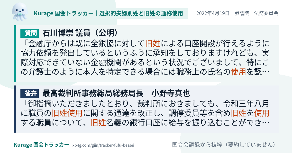 質問と答弁のカード