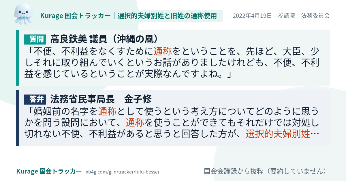質問と答弁のカード