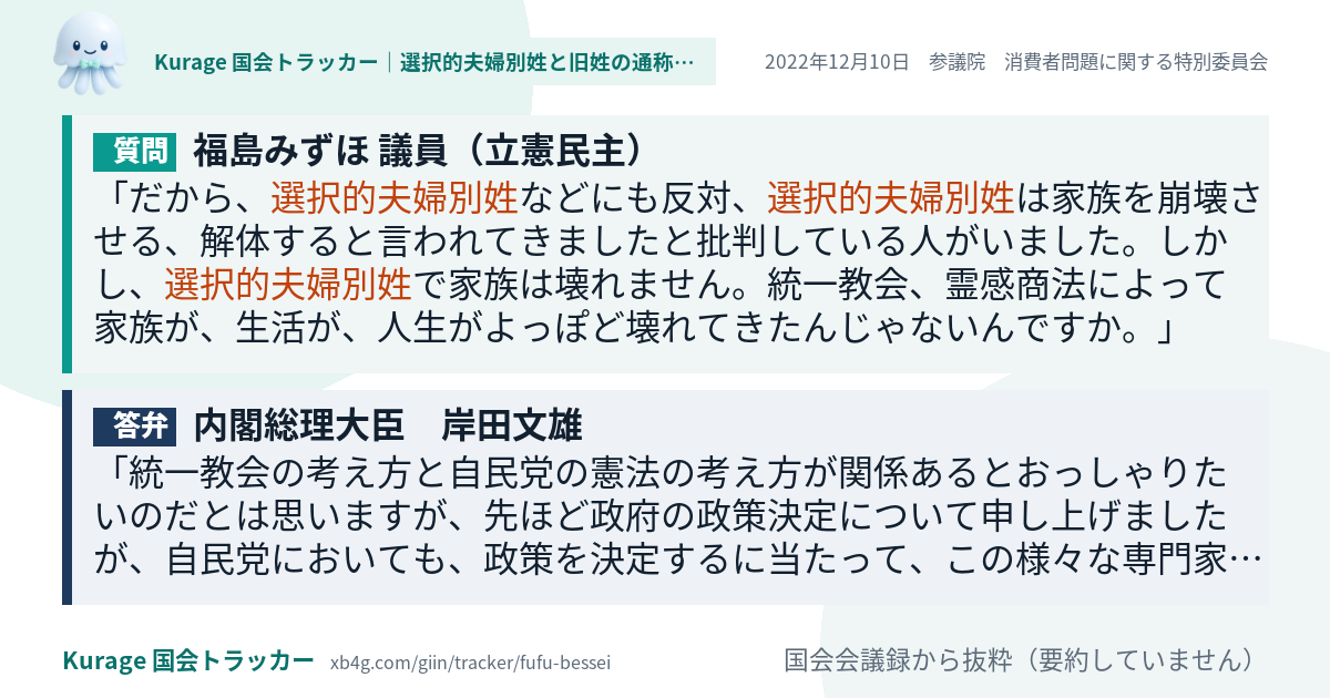 質問と答弁のカード