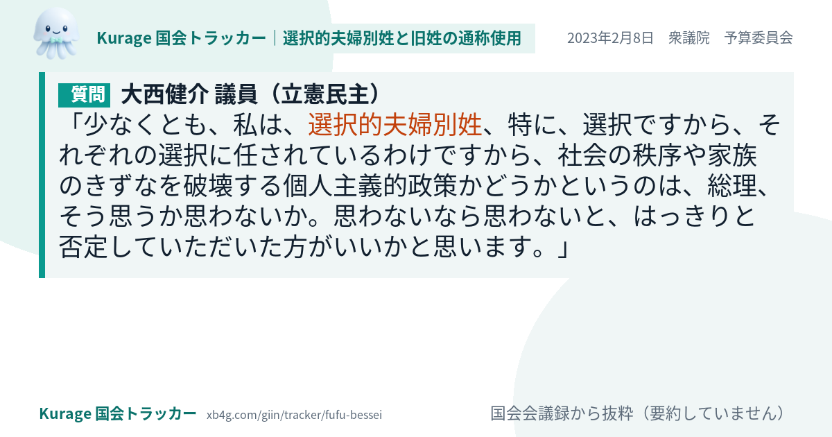 質問と答弁のカード