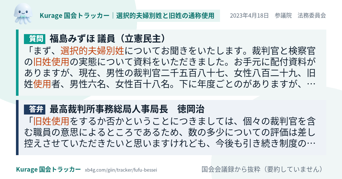 質問と答弁のカード