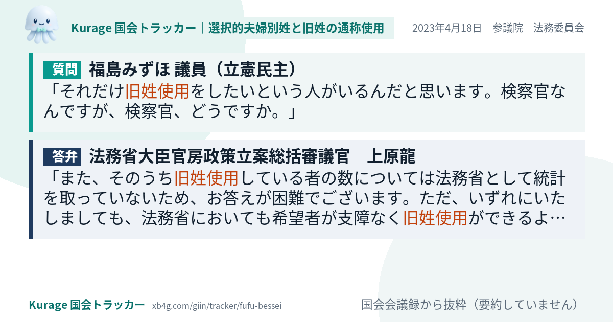 質問と答弁のカード