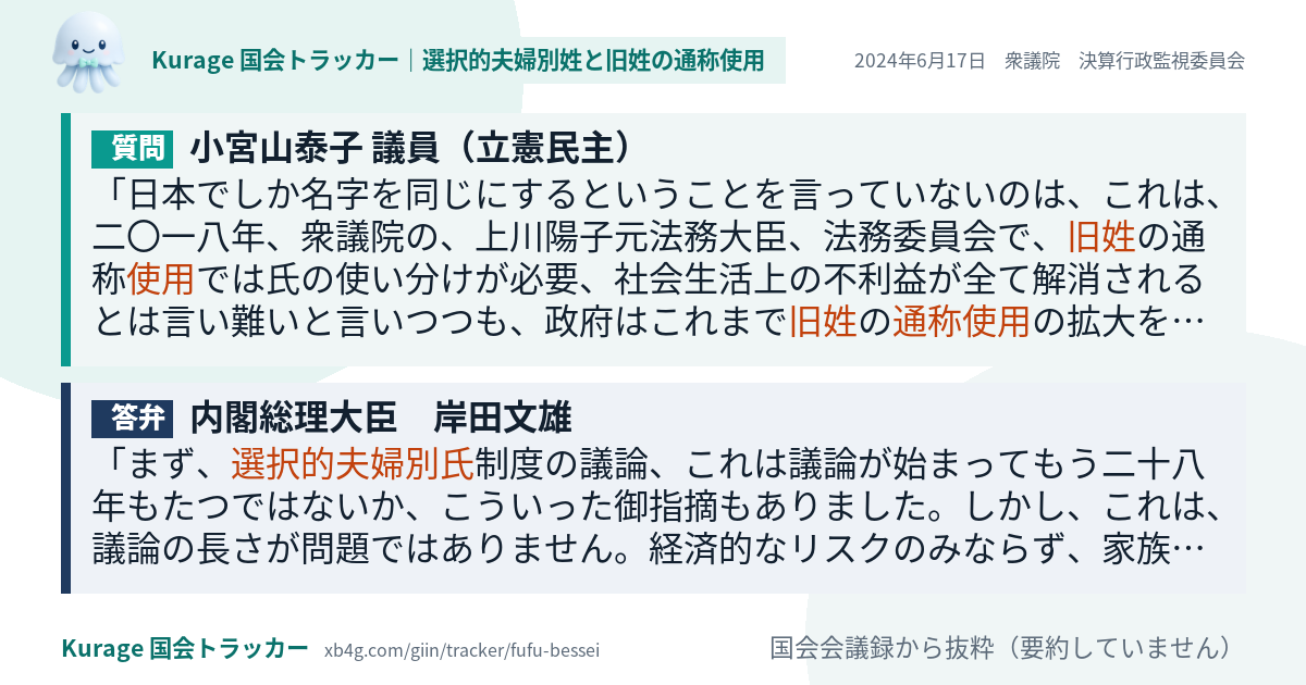 質問と答弁のカード
