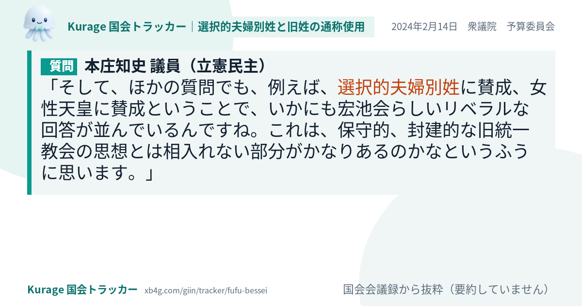 質問と答弁のカード