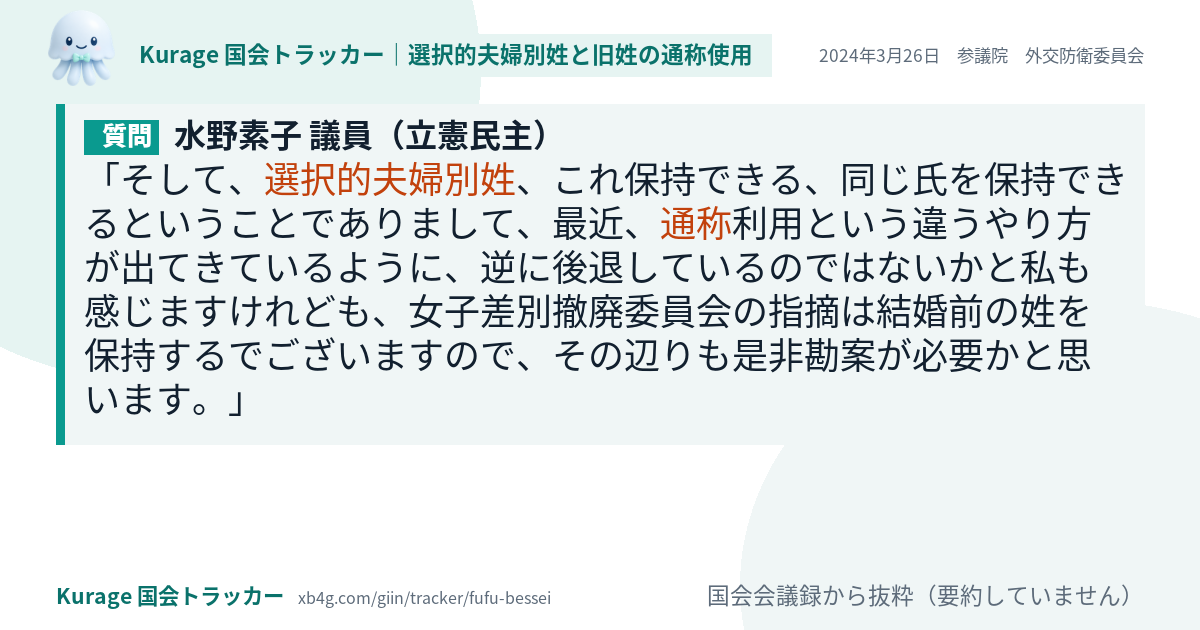 質問と答弁のカード
