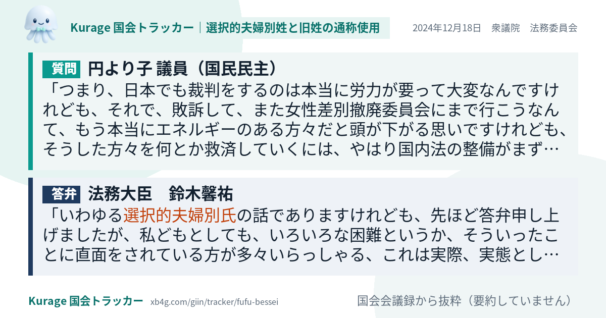 質問と答弁のカード
