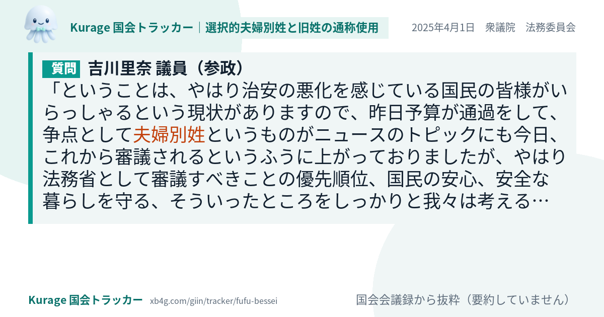 質問と答弁のカード