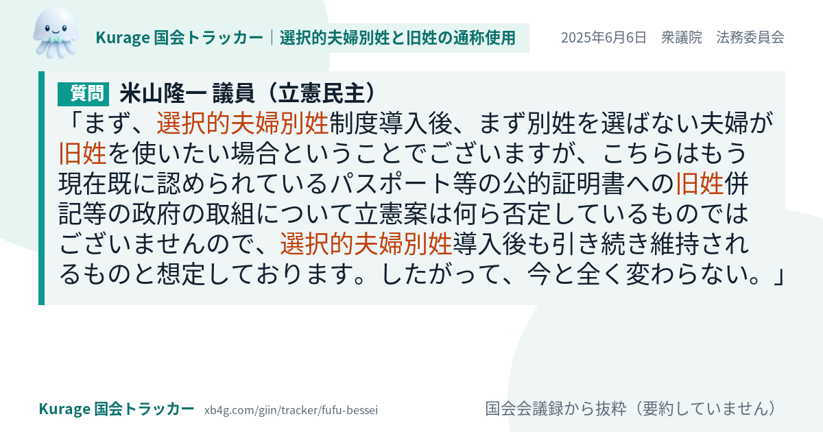 質問と答弁のカード