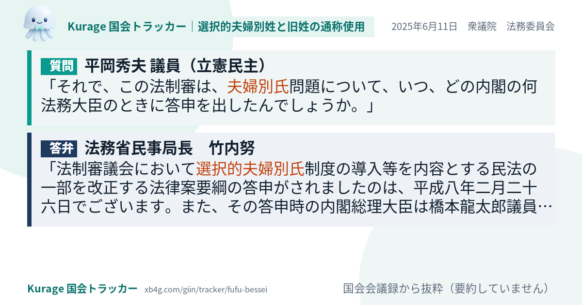 質問と答弁のカード