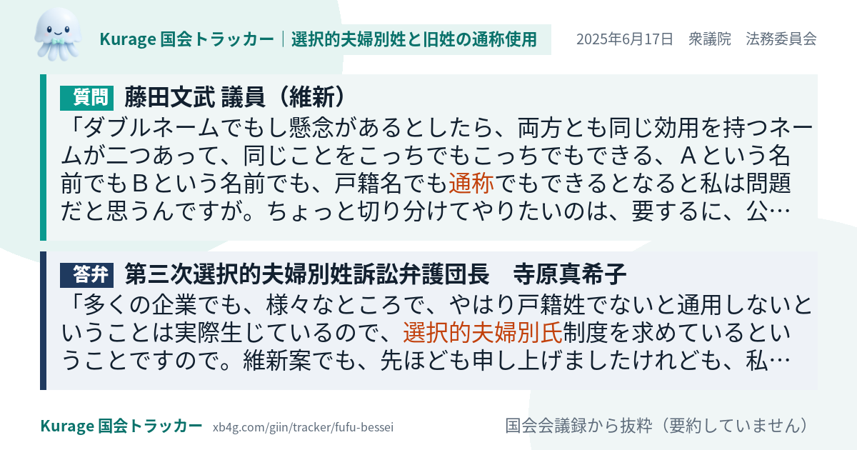 質問と答弁のカード