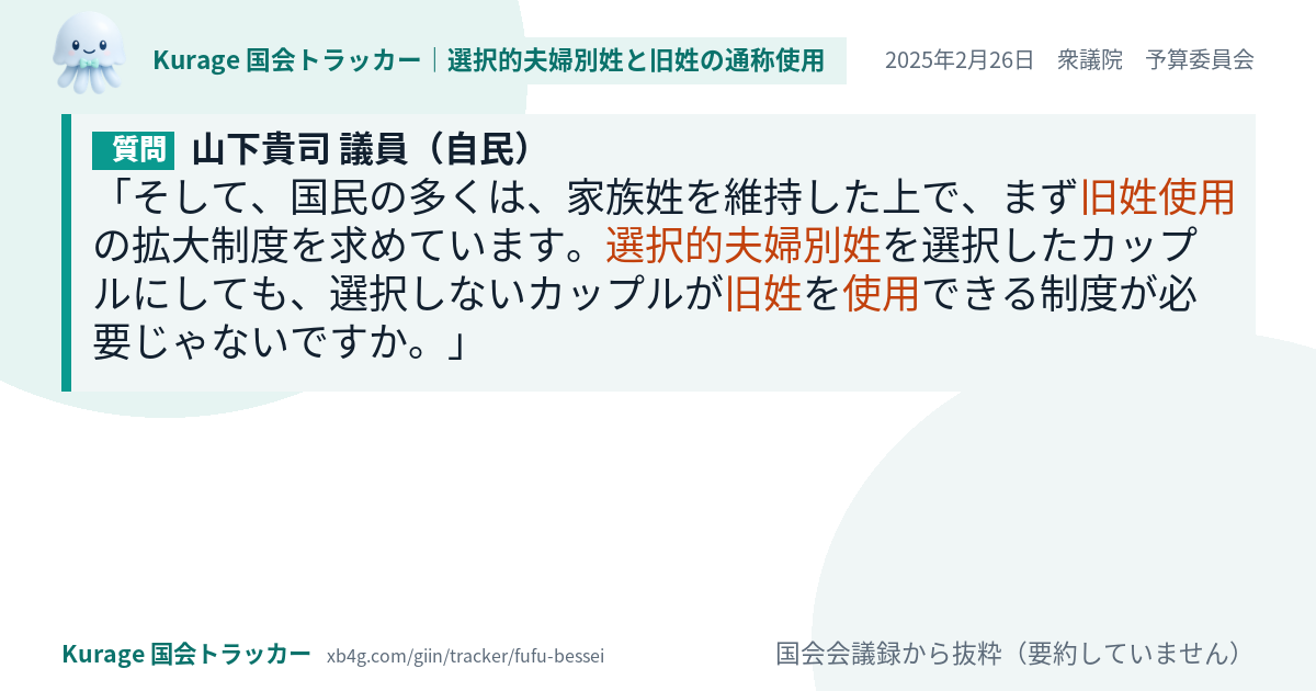 質問と答弁のカード