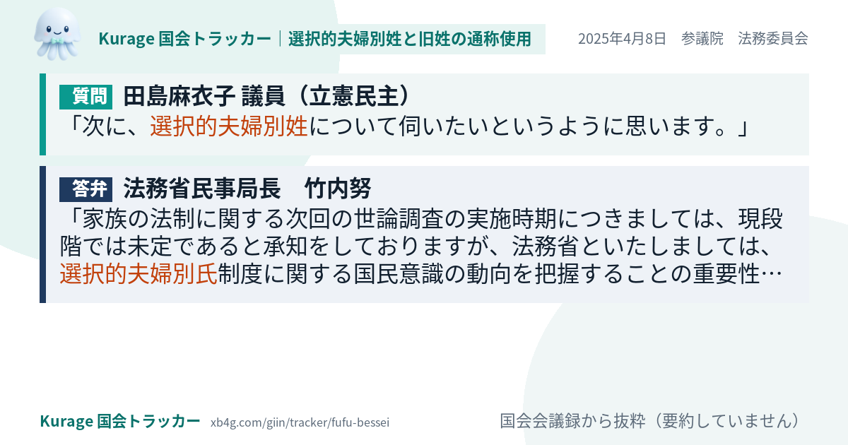 質問と答弁のカード