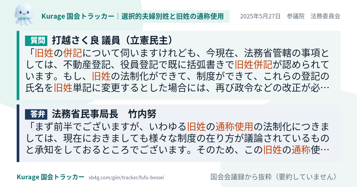 質問と答弁のカード