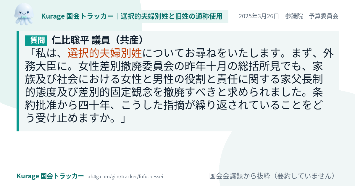 質問と答弁のカード