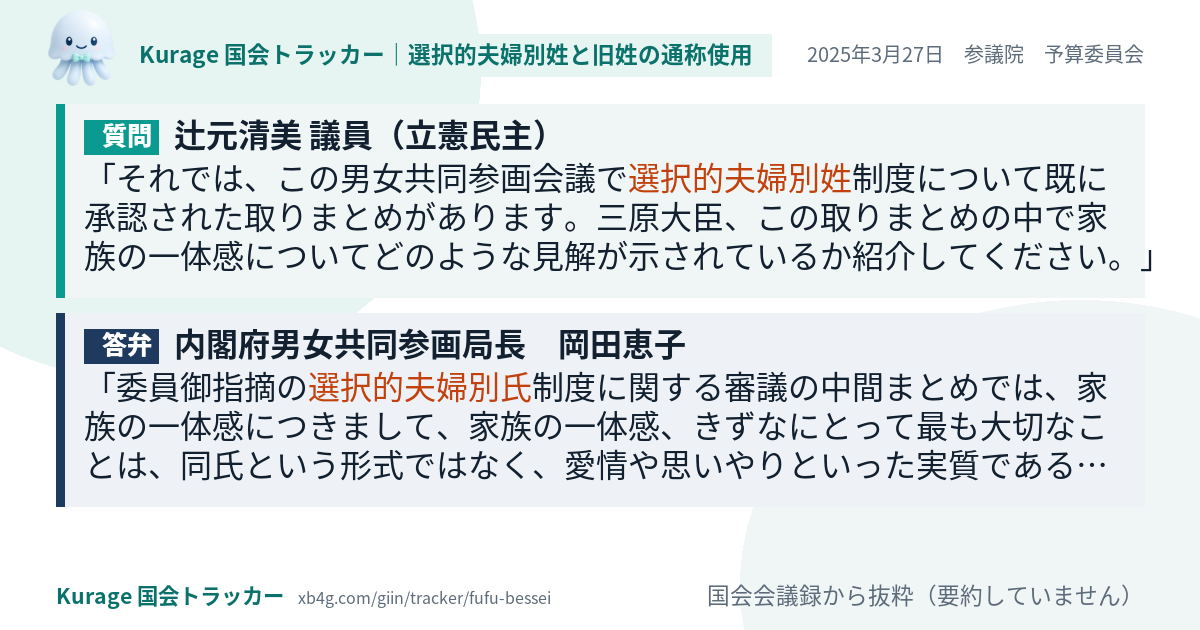 質問と答弁のカード