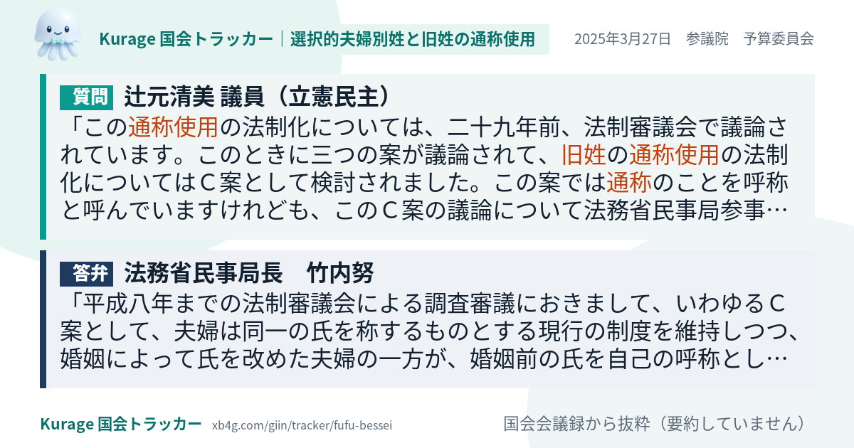 質問と答弁のカード