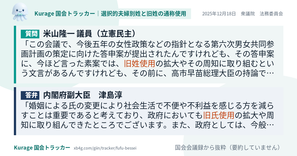 質問と答弁のカード