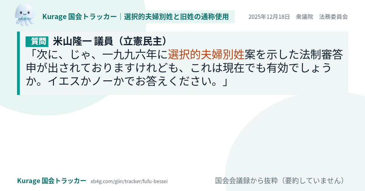 質問と答弁のカード