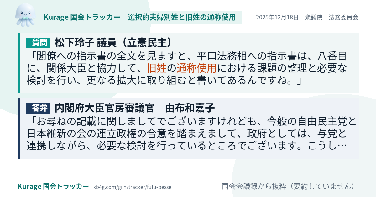 質問と答弁のカード